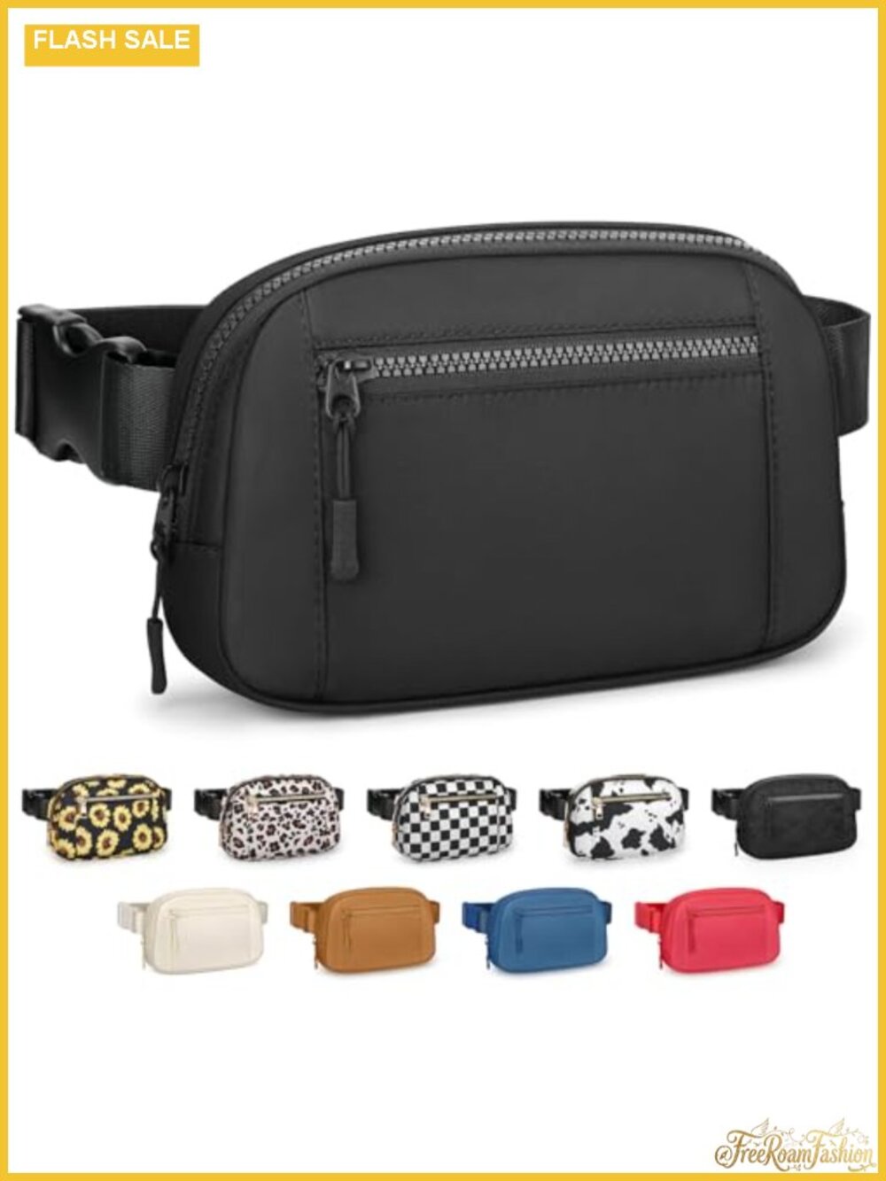 Water-Resistant Polyester Fanny Pack Crossbody Belt Bag Waist Pack